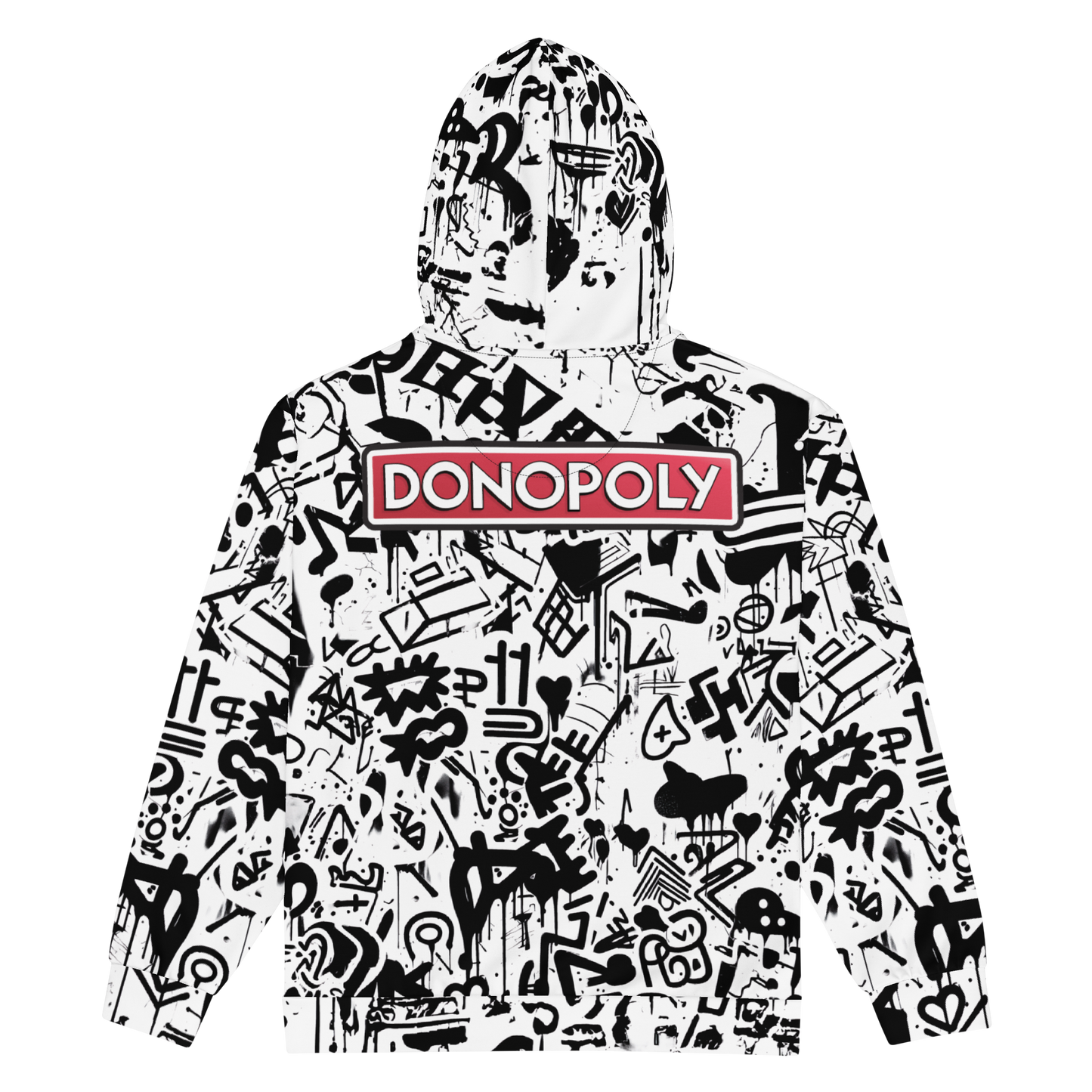 Donopoly Logo Zip Hoodie B/W